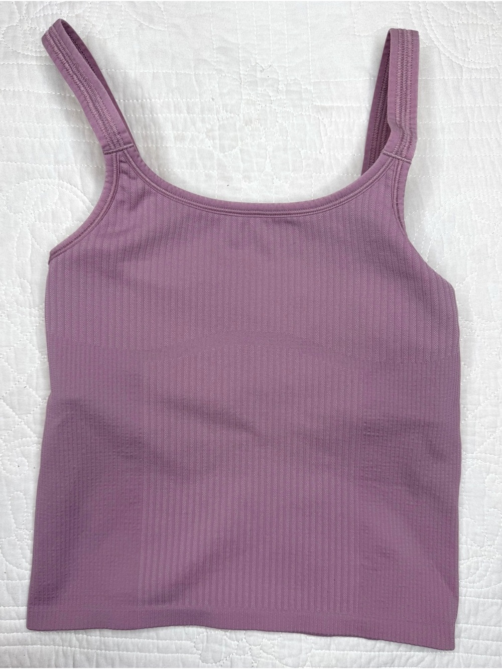 Lululemon Ebb to Street Scoop-Neck Ribbed Tank Top Sz 2 W1ERWS Purple